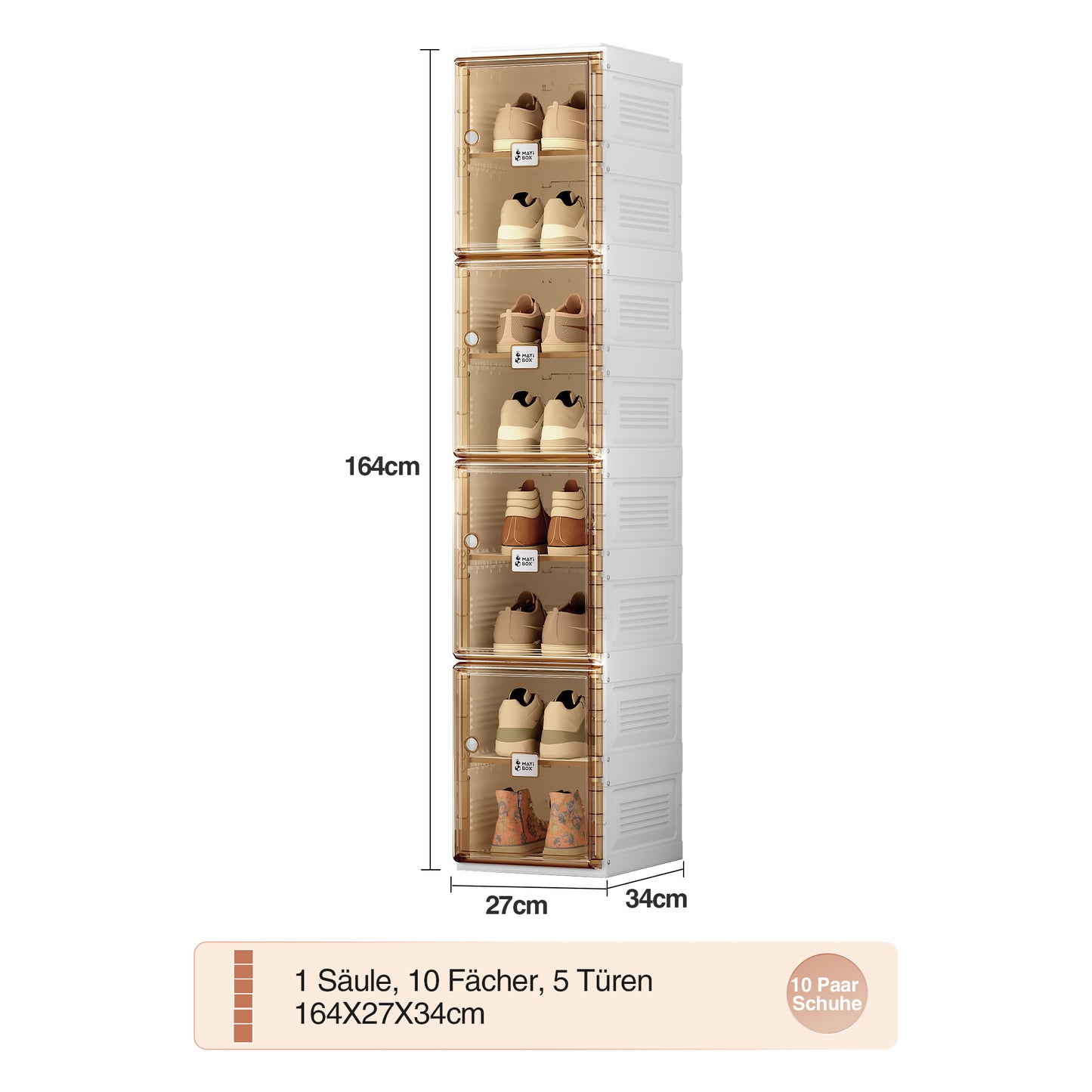 Portable Shoe cabinet Living Room,Stackable Storage Organizer Cabinet with Doors and Shelves,Shoe Box for Closet