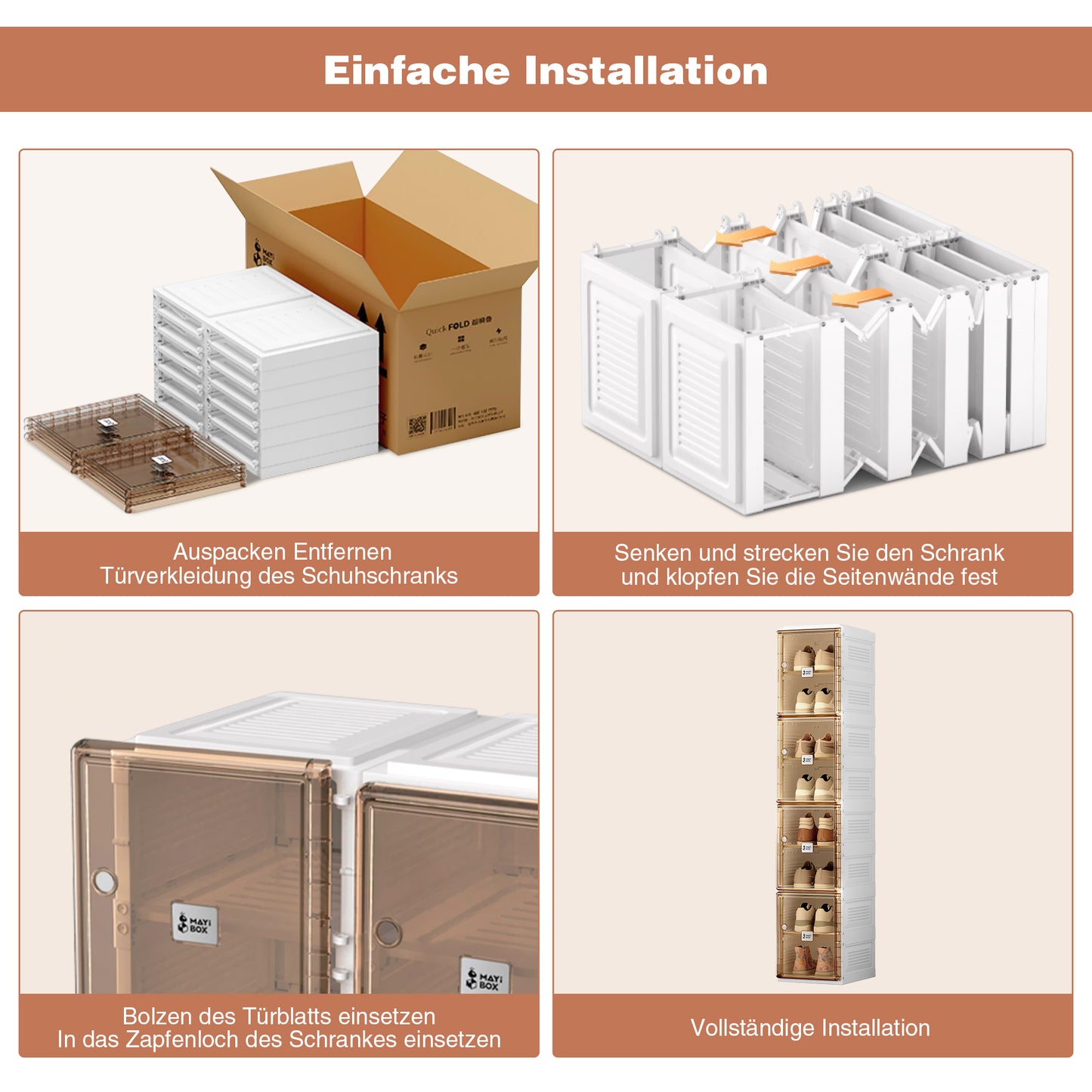 Portable Shoe cabinet Living Room,Stackable Storage Organizer Cabinet with Doors and Shelves,Shoe Box for Closet